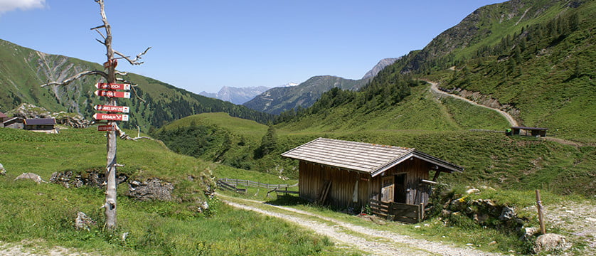 пейзаж от майрхофен, тиролски алпи, австрия