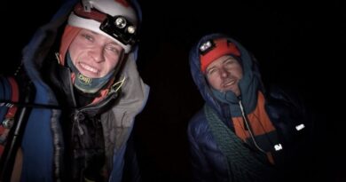 Риндик (вляво) и Парфенов по време на изкачването